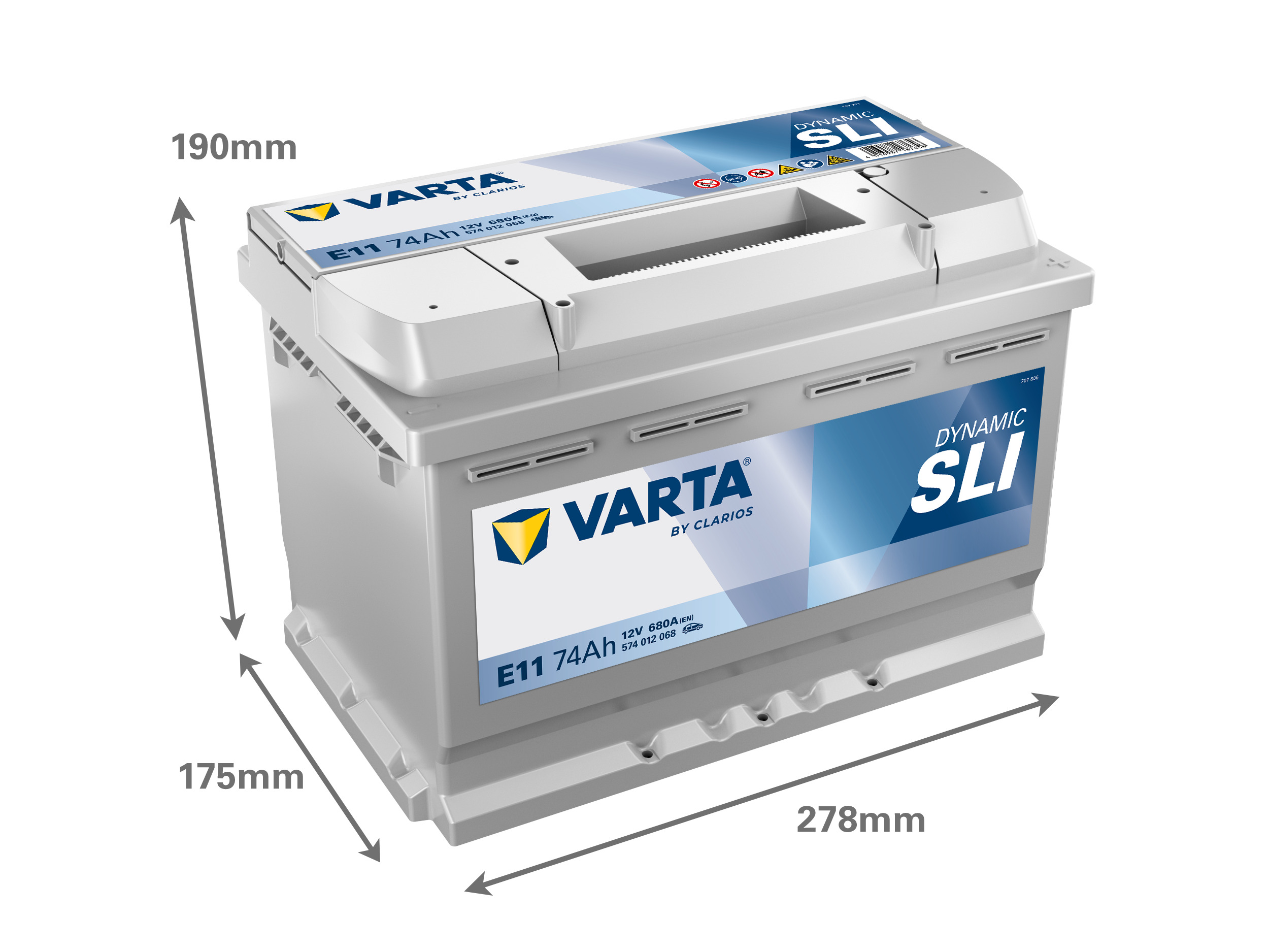 VARTA 74Ah 574012 -/+